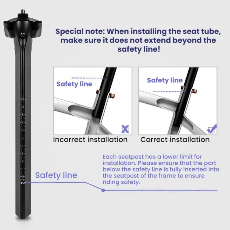 Tige de selle de vélo de route en fibre de carbone TOSEEK pour JAVA Siluro 6top