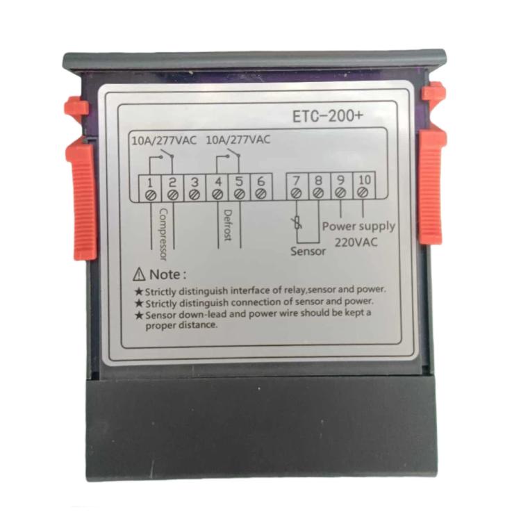Contrôleur de Température Numérique ETC-200+ avec Réfrigération, Chauffage, Dégivrage Différé & Alarme, Version Anglaise 220V, Version Anglaise 110V