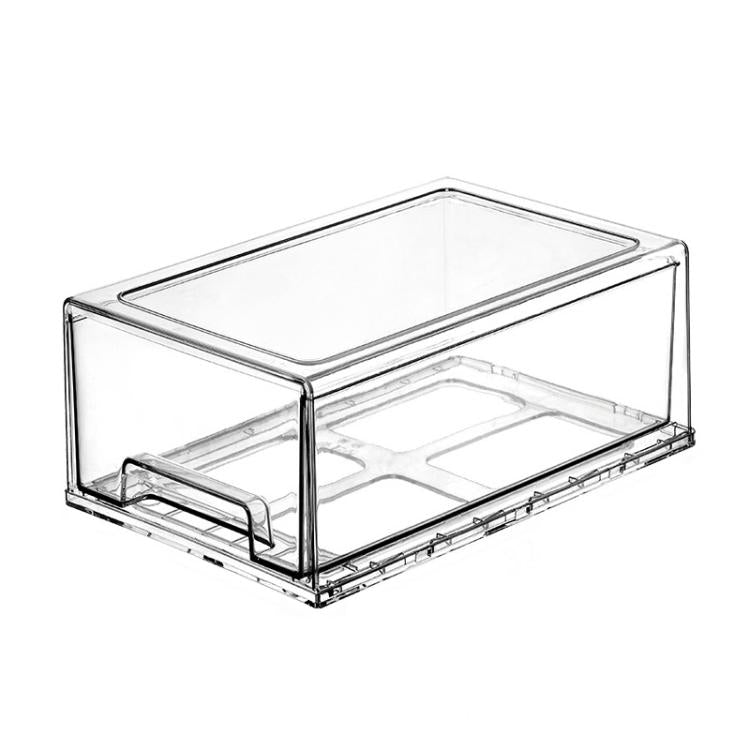 Boîte de rangement transparente épaissie, Organisateur de bureau empilable à tiroirs, Petite, Grande, Très Grande