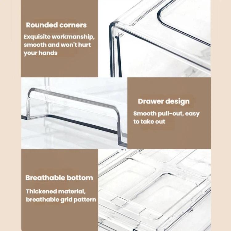 Boîte de rangement transparente épaissie, Organisateur de bureau empilable à tiroirs, Petite, Grande, Très Grande