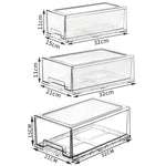 Boîte de rangement transparente épaissie, Organisateur de bureau empilable à tiroirs, Petite, Grande, Très Grande