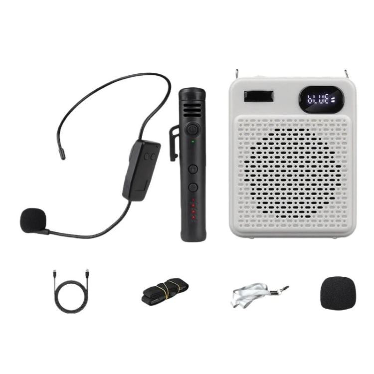 DIYO-1125 Multifunctional Outdoor High-Volume Microphone With Battery Display Teacher Classroom Voice Amplifier, Wireless Single Mic White, Wireless Single Mic Black, Wireless Single Headwear White, Wireless Single Headwear Black, Wireless Dual Mic Whi...