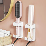 Support de Fer à Friser en Acier Inoxydable 304 Résistant à la Chaleur Fixation Murale sans Perçage avec Organisateur de Câble pour Appareils de Coiffure Chauffants