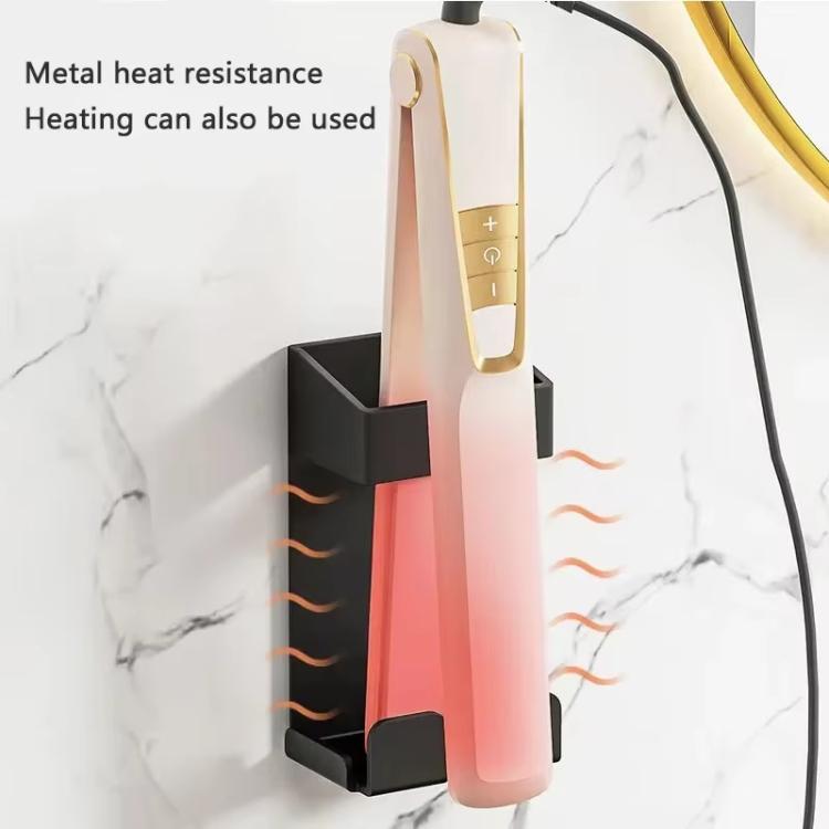 Support de Fer à Friser en Acier Inoxydable 304 Résistant à la Chaleur Fixation Murale sans Perçage avec Organisateur de Câble pour Appareils de Coiffure Chauffants