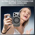Desiontal GP-06 Poignée de prise de vue magnétique rétractable Stabilisateur de téléphone pour diffusion en direct et selfie en extérieur, GP-06
