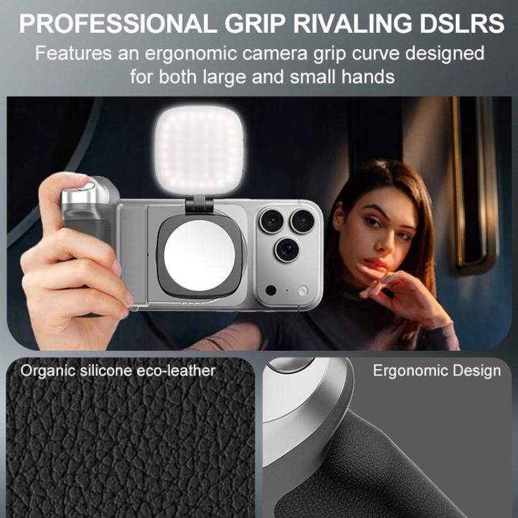 Desiontal GP-06 Poignée de prise de vue magnétique rétractable Stabilisateur de téléphone pour diffusion en direct et selfie en extérieur, GP-06