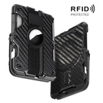 Pour AirTag 2e génération / AirTag 1re génération, porte-cartes magnétique en métal avec support de téléphone, blocage RFID, dragonne élastique