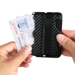 Pour AirTag 2e génération / AirTag 1re génération, porte-cartes magnétique en métal avec support de téléphone, blocage RFID, dragonne élastique