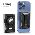 Pour AirTag 2e génération / AirTag 1re génération Porte-cartes magnétique Portefeuille anti-RFID