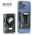 Pour AirTag 2e génération / AirTag 1re génération Porte-cartes magnétique Portefeuille anti-RFID