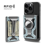 Pour AirTag 2e génération / AirTag 1re génération Porte-cartes magnétique Portefeuille anti-RFID