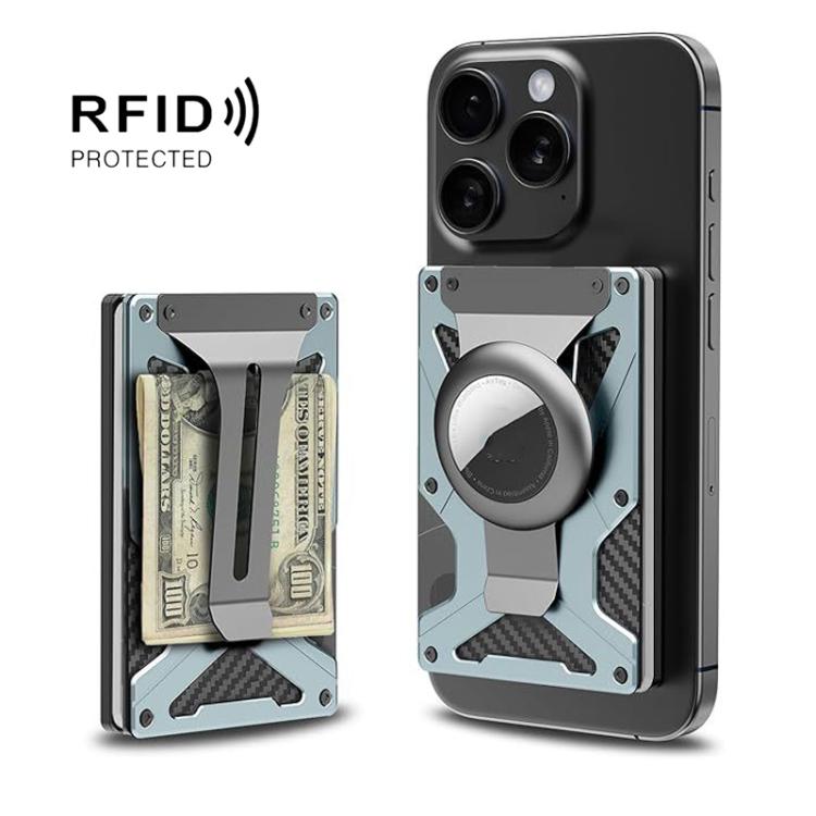 Pour AirTag 2e génération / AirTag 1re génération Porte-cartes magnétique Portefeuille anti-RFID