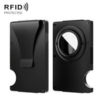 Pour AirTag 2e génération / AirTag 1re génération Porte-cartes en métal Portefeuille bloquant les RFID