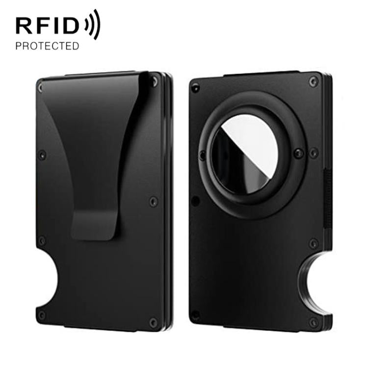 Pour AirTag 2e génération / AirTag 1re génération Porte-cartes en métal Portefeuille bloquant les RFID
