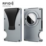 Pour AirTag 2e génération / AirTag 1re génération Porte-cartes en métal Portefeuille bloquant les RFID