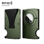 Pour AirTag 2e génération / AirTag 1re génération Porte-cartes en métal Portefeuille bloquant les RFID