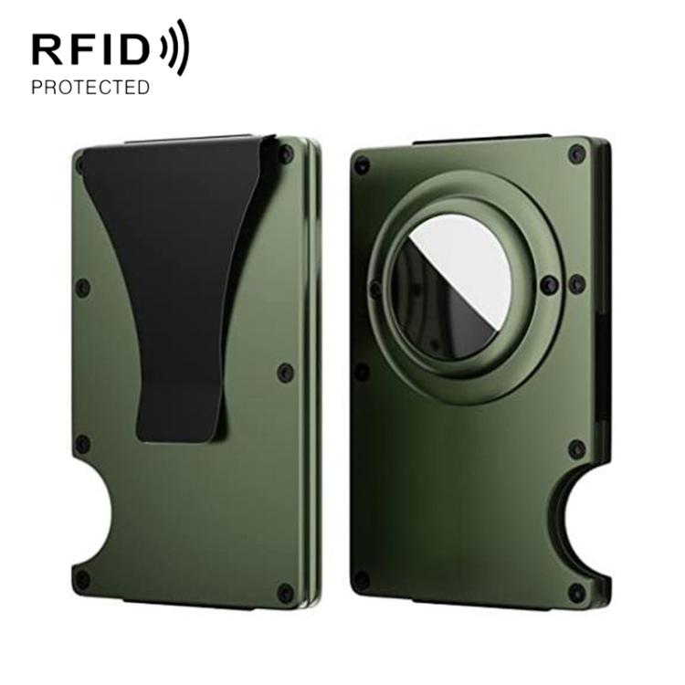 Pour AirTag 2e génération / AirTag 1re génération Porte-cartes en métal Portefeuille bloquant les RFID