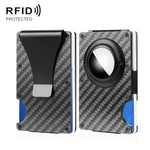 Pour AirTag 2e génération / AirTag 1re génération Porte-cartes en métal Portefeuille bloquant les RFID