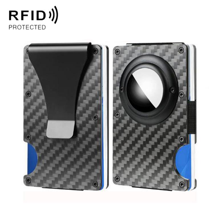 Pour AirTag 2e génération / AirTag 1re génération Porte-cartes en métal Portefeuille bloquant les RFID