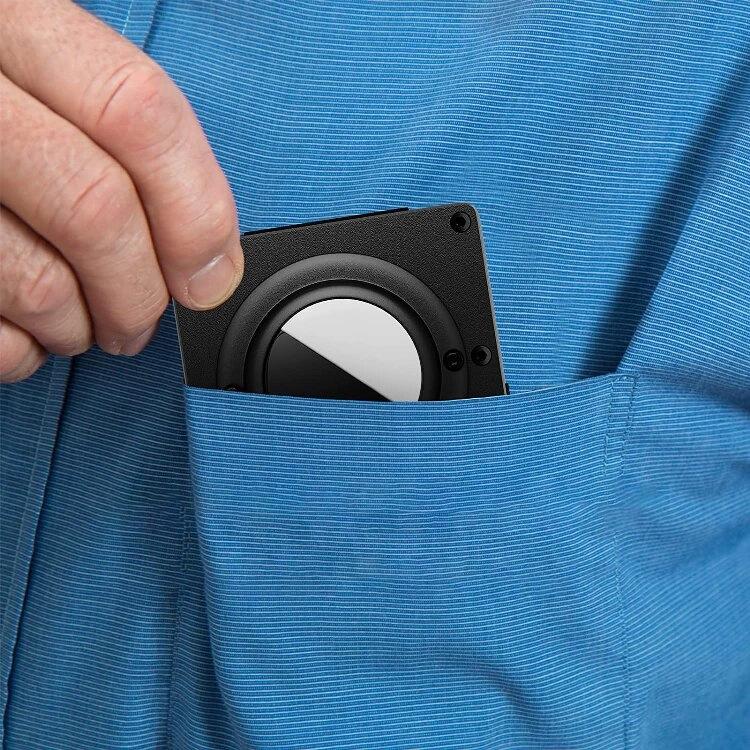 Pour AirTag 2e génération / AirTag 1re génération Porte-cartes en métal Portefeuille bloquant les RFID