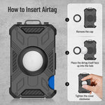 Pour AirTag 2e génération / AirTag 1re génération Porte-cartes de portefeuille en aluminium anti-RFID
