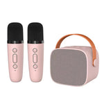 Enceinte Bluetooth portable avec microphone détachable, ensemble karaoké pour enfants et famille, deux micros bleu ciel, deux micros rose, deux micros blanc, un micro bleu ciel, un micro rose, un micro blanc