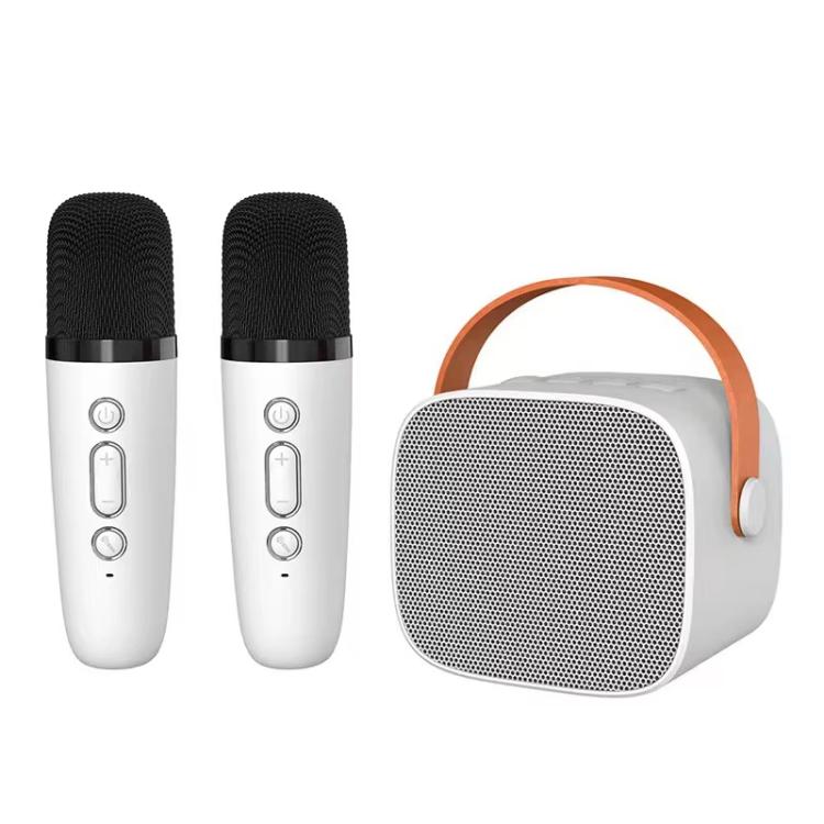 Enceinte Bluetooth portable avec microphone détachable, ensemble karaoké pour enfants et famille, deux micros bleu ciel, deux micros rose, deux micros blanc, un micro bleu ciel, un micro rose, un micro blanc