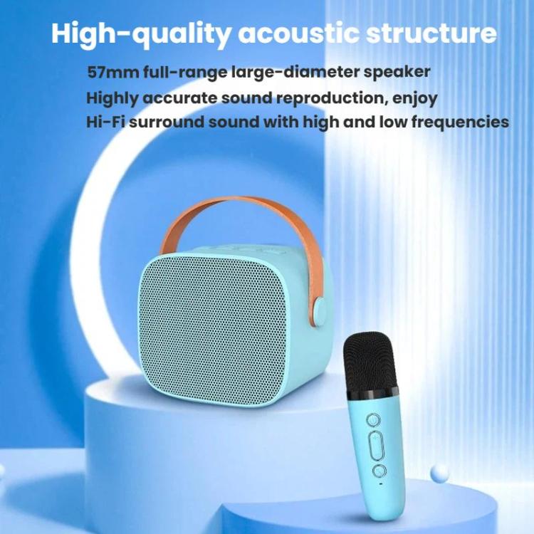 Enceinte Bluetooth portable avec microphone détachable, ensemble karaoké pour enfants et famille, deux micros bleu ciel, deux micros rose, deux micros blanc, un micro bleu ciel, un micro rose, un micro blanc