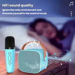 Enceinte Bluetooth portable avec microphone détachable, ensemble karaoké pour enfants et famille, deux micros bleu ciel, deux micros rose, deux micros blanc, un micro bleu ciel, un micro rose, un micro blanc