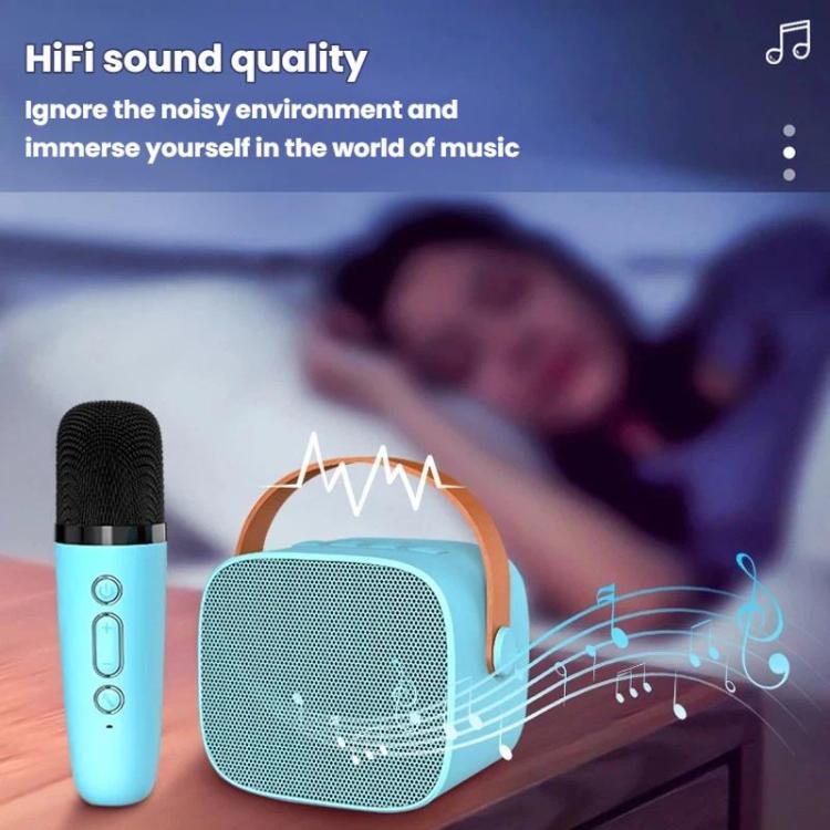 Enceinte Bluetooth portable avec microphone détachable, ensemble karaoké pour enfants et famille, deux micros bleu ciel, deux micros rose, deux micros blanc, un micro bleu ciel, un micro rose, un micro blanc