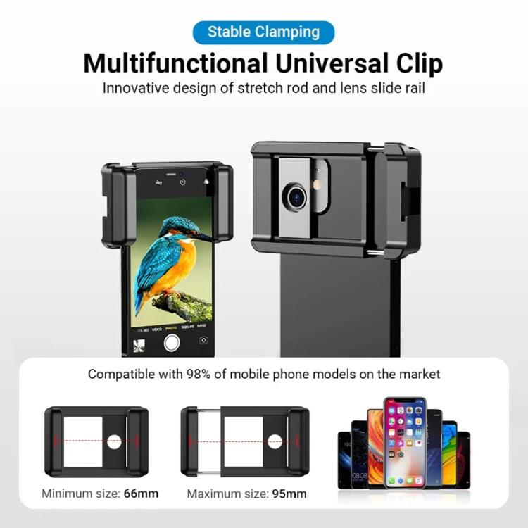 APEXEL Universal All-Metal 20-40x Telephoto Zoom Lens for Smartphones HD Phone Telescope for Moon & Concert Photography, APL-20-40X