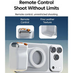 Support de caméra magnétique, Assistant sans fil Bluetooth, Télécommande zoom, Stabilisateur photo portable, Blanc sans lumière