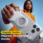 Support de caméra magnétique, Assistant sans fil Bluetooth, Télécommande zoom, Stabilisateur photo portable, Blanc sans lumière