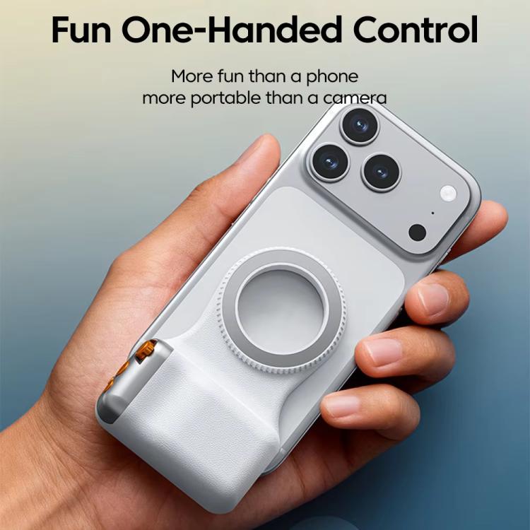 Support de caméra magnétique, Assistant sans fil Bluetooth, Télécommande zoom, Stabilisateur photo portable, Blanc sans lumière