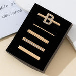 Lot de 5 anneaux décoratifs pour bracelet, breloques lettres pour bracelet, A, B, C, D, E, F, G, J, K, L, M, R, S