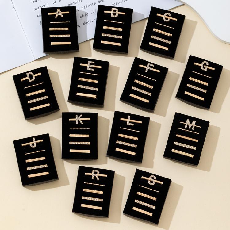 Lot de 5 anneaux décoratifs pour bracelet, breloques lettres pour bracelet, A, B, C, D, E, F, G, J, K, L, M, R, S