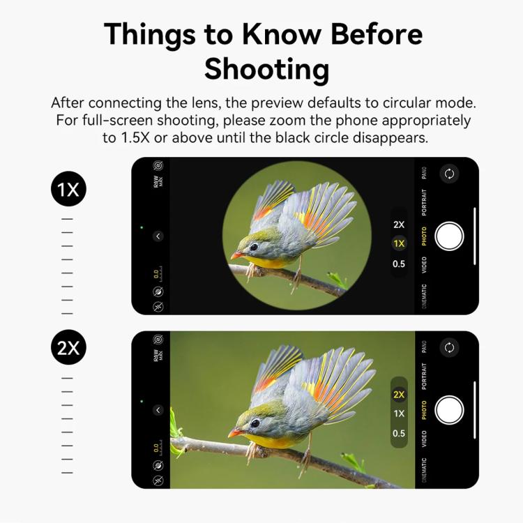 Kit de lentille téléobjectif APEXEL TeleZoom 5-10X pour smartphone avec clip universel tout-en-un, APL-T5-10X