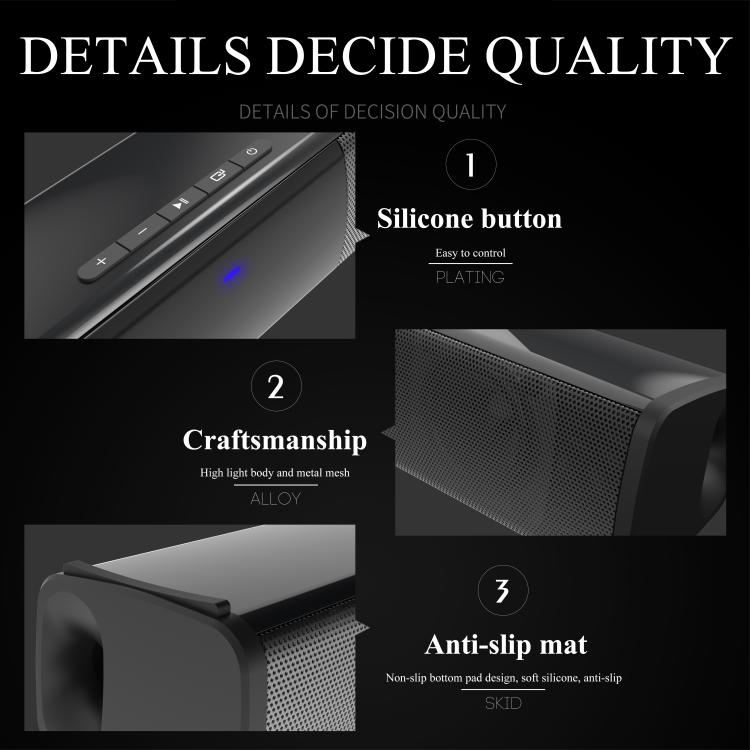 Haut-parleur Bluetooth Subwoofer à deux haut-parleurs ambiophoniques pour ordinateur, BS-28A