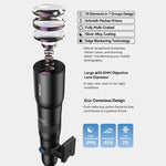 Kit d'objectif téléphoto APEXEL TeleCular 50x pour smartphone avec trépied à rotule à 360 degrés et mise au point interne, APL-T50X