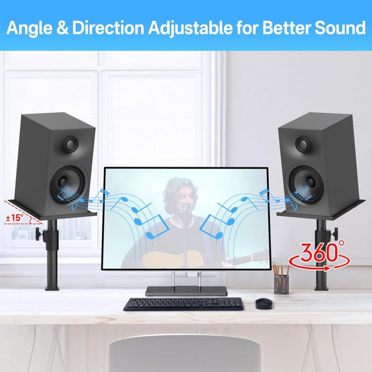 Support d'enceinte de bureau à pince Mobile Sans Perçage Réglable en Hauteur, Simple, Double