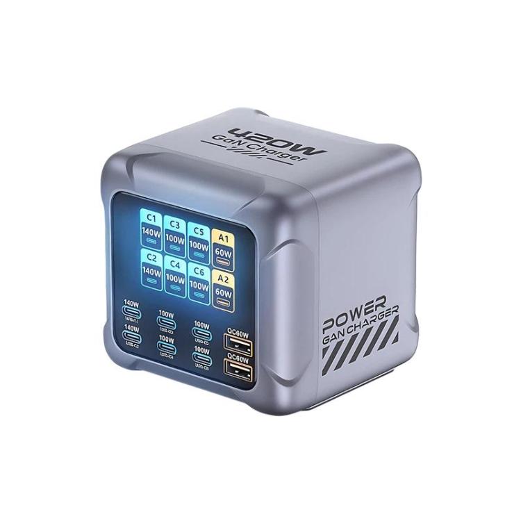 Chargeur multi-ports GaN 420 W à charge super rapide, prise UE, prise US, prise UK, prise AU, prise KR