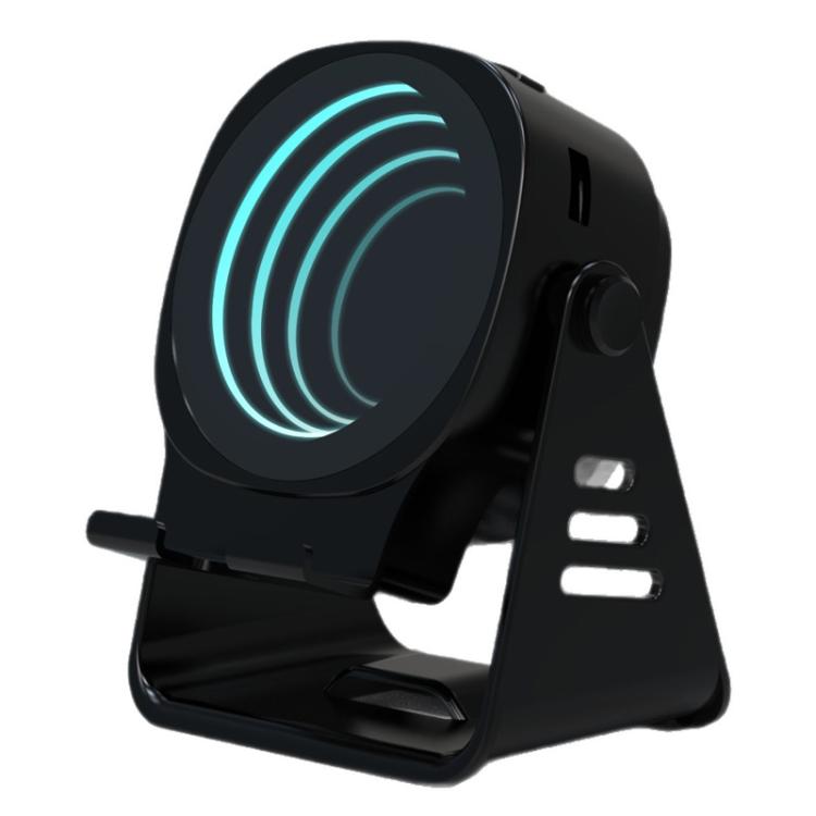 Haut-parleur à induction sans fil avec support de téléphone Haut-parleur Bluetooth de bureau multifonction Veilleuse