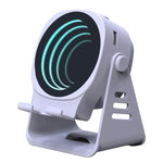 Haut-parleur à induction sans fil avec support de téléphone Haut-parleur Bluetooth de bureau multifonction Veilleuse