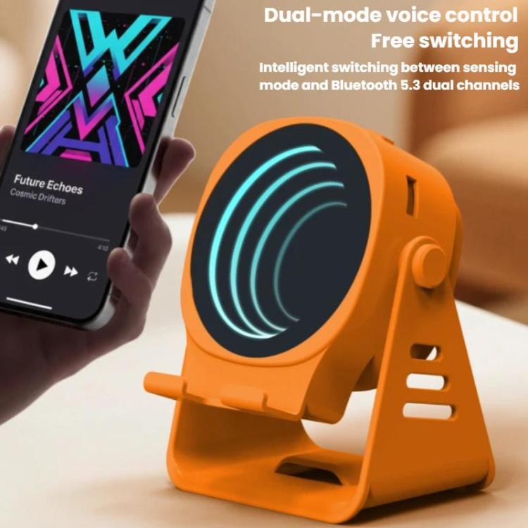 Haut-parleur à induction sans fil avec support de téléphone Haut-parleur Bluetooth de bureau multifonction Veilleuse