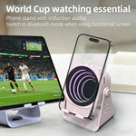 Haut-parleur à induction sans fil avec support de téléphone Haut-parleur Bluetooth de bureau multifonction Veilleuse