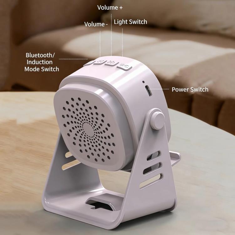 Haut-parleur à induction sans fil avec support de téléphone Haut-parleur Bluetooth de bureau multifonction Veilleuse