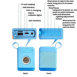 Mini haut-parleur Bluetooth rétro avec lumières RVB, carte TF et clé USB, audio de bureau