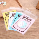 100 Pièces / Ensemble Joli Sac d'Emballage Cadeau Coloré à Motif Bouteille pour Biscuits Bonbons Mariage Anniversaire
