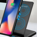Chargeur sans fil vertical pour téléphone mobile R2 10W, support de charge intelligent rapide, support de bureau, R2 (Noir)