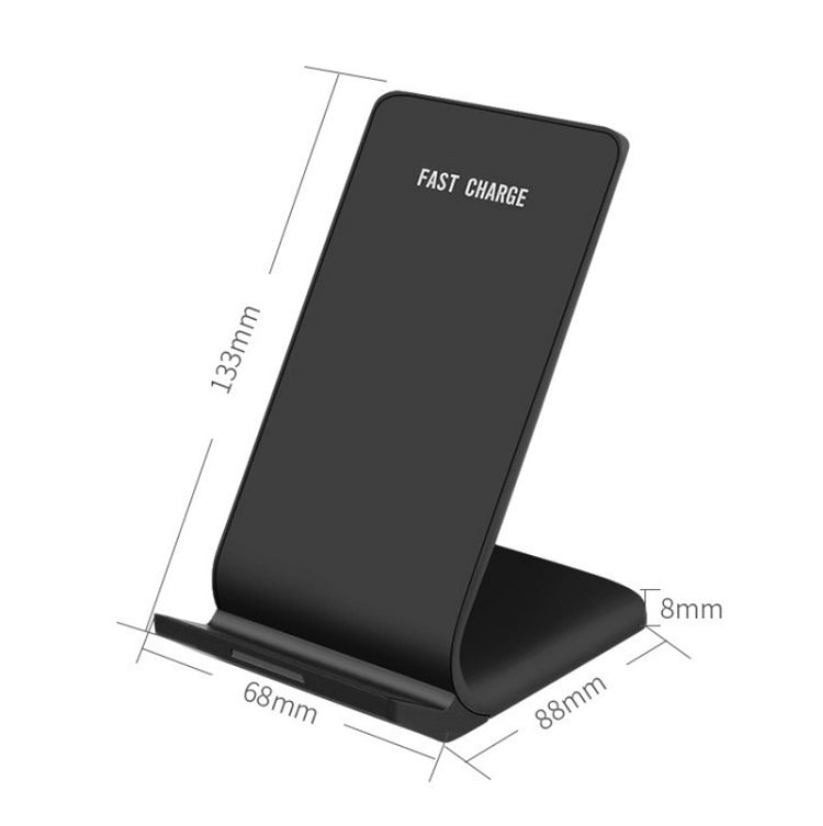 Chargeur sans fil vertical pour téléphone mobile R2 10W, support de charge intelligent rapide, support de bureau, R2 (Noir)